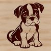 Boxer Breed Illustration Vector Art A sitting dog breed illustration, vector graphic art of a friendly boxer.