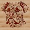 Beautiful Dog Head Illustration A stylized illustration of a Boxer's head with ornate details.