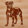 Detailed Illustration of a Standing Boxer Dog Breed A standing adult dog breed, identified as a Boxer, with detailed illustration in vector art style.