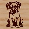 Vector Boxer Clip Art Design A sitting Boxer dog breed illustration in vector format.