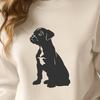 Cute Sitting Boxer Dog Design A sitting Boxer dog with a calm expression, designed as vector art.