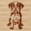 Sitting Cute Boxer Dog Illustration A vector illustration of a sitting Boxer dog, suitable for graphic design and digital art.