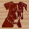 Boxer Dog Face Vector Illustration Vector illustration of a male Boxer dog's head with detailed facial features.