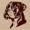 A vector illustration of a Boxer dog's head, ideal for various design purposes.