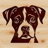 Friendly Boxer Breed Illustration A vector illustration of a happy Boxer dog with a distinctive head shape and floppy ears.