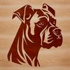 Cartoon Boxer Head Design A cartoon-style illustration of a boxer dog's head.