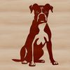 An illustration of a sitting Boxer dog in vector format.