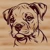 Canine Portrait SVG Design A digital illustration of a Boxer dog's head, suitable for vector graphics and design.