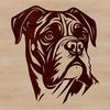 Boxer Breed Portrait SVG A illustration of a Boxer dog's head in a neutral color palette.