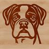 A detailed illustration of a Boxer dog's head, suitable for vector art projects and designs.