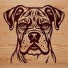 Beautiful Boxer Dog Portrait A high-resolution digital illustration of a Boxer dog's head, suitable for various design applications.