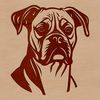 Vector Graphic Boxer Head Design A digital illustration of a Boxer dog's head, created as a vector graphic.