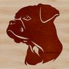 Boxer Dog Vector Portrait A vector illustration of a Boxer dog's head, suitable for graphic design projects.