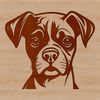 Vector Illustration of a Boxer's Head A vector graphic illustration of a Boxer dog's head, suitable for cutting machine stencils or laser engraving.