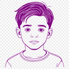 Young Explorer Design A young boy standing with a curious expression, designed as vector art.