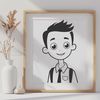 Simple Child Illustration A simple illustration of a young child in casual clothing, suitable for digital design projects.