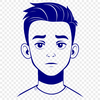 Young Male Figure Design A young male child in a casual pose, suitable for use in graphics design.