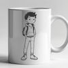 Free Child Clip Art A young boy is illustrated in simple lines, suitable for various applications.