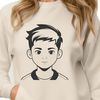 Free Vector Art Kid Design A digital illustration of a young boy designed as vector art suitable for various applications.