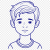 Youthful Silhouette Vector Graphic A young boy's silhouette, created as a scalable vector graphic (SVG) for various design applications.