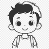 Young Boy SVG Vector Art A high-quality vector illustration of a young boy.