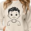 Young Boy Illustration SVG A young boy depicted in a simple illustration style, suitable for graphic design projects.