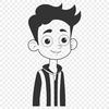 An illustration of a child created with digital drawing tools.