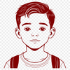 Cute Child Clip Art for Digital Designs Illustration of a young boy in vector format, suitable for various digital designs and crafts.