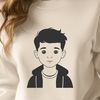 Cute Young Lad Illustration Illustration of a young boy in a casual outfit.