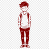 Youthful Silhouette A digital illustration of a young boy depicted in a straightforward manner.