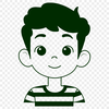 Young Boy Vector Art Design A simple illustration of a young boy in casual clothing, suitable for vector art designs.