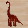 Large Mesozoic Era Dinosaur Vector A digital representation of a large dinosaur from the Mesozoic era, designed as clip art for various applications.