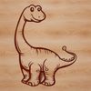 Vintage Prehistoric Dinosaur Art A prehistoric brachiosaurus dinosaur illustration created in vector art format.