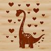 Stylized Brachiosaurus SVG Design Illustrated SVG dinosaur clip art featuring a stylized brachiosaurus design.