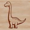 Dino Silhouette Illustration Large sauropod dinosaur, such as Brachiosaurus, depicted in detailed 2D graphics.