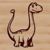 Brachiosaurus Silhouette A prehistoric Brachiosaurus dinosaur in a neutral color palette.