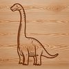 Illustration of a prehistoric Brachiosaurus, a type of long-necked sauropod dinosaur.