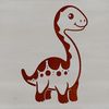 Prehistoric Landscape with Young Brachiosaurus Illustration of a baby Brachiosaurus dinosaur in a prehistoric landscape.