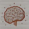 An anatomical illustration of the human brain in detailed cross-section.