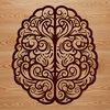 Elegant Brain Clip Art Vector An intricately detailed illustration of the human brain's anatomy, ideal for educational and design purposes.