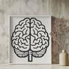 Detailed Brain Anatomy Vector Art An illustrated human brain with detailed anatomy, suitable for educational or creative purposes.