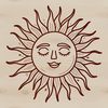Illustrative sun icon in vector format for graphic design projects.
