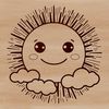 An SVG graphic representation of a sunny day symbol featuring a circle with curved lines radiating outward.