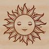 A stylized graphic representation of the sun in a digital format suitable for various applications.