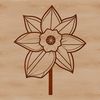 Colorful Flower Design SVG Illustrated daffodil flower in various colors with green stem.