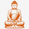 SVG vector illustration of a Buddha statue in traditional religious attire, suitable for various designs and projects.