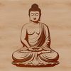Vector Design Buddhist Icon A digital illustration of a Buddha in a meditative pose, suitable for vector design projects.