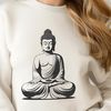 Buddha Icon in Traditional Asian Pose A high-quality, vector illustration of the Buddha in a traditional Asian-inspired pose.