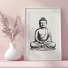A Simple Vector Buddha Icon A digital representation of the Buddha in a simple vector design.