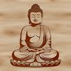 Traditional Buddha Silhouette Vector Art A high-quality vector graphic representation of the Buddha in traditional Buddhist attire.